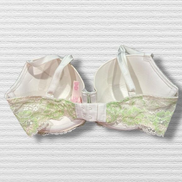 Victoria’s Secret Dream Angels Bra 34DD 2013 Rhinestone Lace Mint Green Demi - Picture 4 of 6